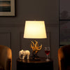 26" Natural And Brown Antlers Table Lamp With White Shade - Berkeley Haven