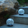 2Pcs Solar Lights Outdoor Garden Decor Cracked Glass Ball Warm Lights - Berkeley Haven