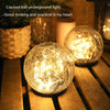 2Pcs Solar Lights Outdoor Garden Decor Cracked Glass Ball Warm Lights - Berkeley Haven