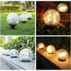 2Pcs Solar Lights Outdoor Garden Decor Cracked Glass Ball Warm Lights - Berkeley Haven