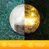 2Pcs Solar Lights Outdoor Garden Decor Cracked Glass Ball Warm Lights - Berkeley Haven