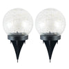 2Pcs Solar Lights Outdoor Garden Decor Cracked Glass Ball Warm Lights - Berkeley Haven