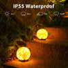 2Pcs Solar Lights Outdoor Garden Decor Cracked Glass Ball Warm Lights - Berkeley Haven