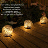 2Pcs Solar Lights Outdoor Garden Decor Cracked Glass Ball Warm Lights - Berkeley Haven