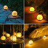 2Pcs Solar Lights Outdoor Garden Decor Cracked Glass Ball Warm Lights - Berkeley Haven