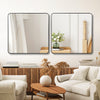 30 in x 30 in Black Metal Framed Square Bathrrom Mirror for Wall. - Berkeley Haven