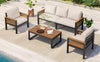 4 - Piece Outdoor Furniture Sofa Set for 5 People with Acacia Wood - Berkeley Haven
