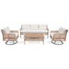 4 Pieces Patio Furniture Set with Swivel Chairs, Outdoor Wicker Sofas - Berkeley Haven