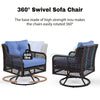 4 Pieces Patio Furniture Set with Swivel Chairs, Outdoor Wicker Sofas - Berkeley Haven