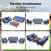 4 Pieces Patio Furniture Set with Swivel Chairs, Outdoor Wicker Sofas - Berkeley Haven