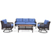 4 Pieces Patio Furniture Set with Swivel Chairs, Outdoor Wicker Sofas - Berkeley Haven
