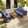 4 Pieces Patio Furniture Set with Swivel Chairs, Outdoor Wicker Sofas - Berkeley Haven