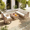 4 Pieces Patio Furniture Set with Swivel Chairs, Outdoor Wicker Sofas - Berkeley Haven