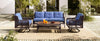 4 Pieces Patio Furniture Set with Swivel Chairs, Outdoor Wicker Sofas - Berkeley Haven