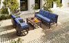4 Pieces Patio Furniture Set with Swivel Chairs, Outdoor Wicker Sofas - Berkeley Haven