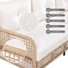 4 Pieces Patio Furniture Set with Swivel Chairs, Outdoor Wicker Sofas - Berkeley Haven