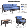 4 Pieces Patio Furniture Set with Swivel Chairs, Outdoor Wicker Sofas - Berkeley Haven