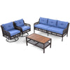 4 Pieces Patio Furniture Set with Swivel Chairs, Outdoor Wicker Sofas - Berkeley Haven