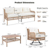 4 Pieces Patio Furniture Set with Swivel Chairs, Outdoor Wicker Sofas - Berkeley Haven