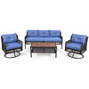 4 Pieces Patio Furniture Set with Swivel Chairs, Outdoor Wicker Sofas - Berkeley Haven