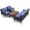 4 Pieces Patio Furniture Set with Swivel Chairs, Outdoor Wicker Sofas - Berkeley Haven