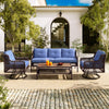 4 Pieces Patio Furniture Set with Swivel Chairs, Outdoor Wicker Sofas - Berkeley Haven