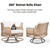 4 Pieces Patio Furniture Set with Swivel Chairs, Outdoor Wicker Sofas - Berkeley Haven