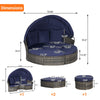 5 Pieces Outdoor Patio Round Daybed Furniture,Wicker Conversation Set - Berkeley Haven