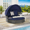 5 Pieces Outdoor Patio Round Daybed Furniture,Wicker Conversation Set - Berkeley Haven