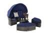 5 Pieces Outdoor Patio Round Daybed Furniture,Wicker Conversation Set - Berkeley Haven