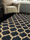 5 x 8 ft. Hand Tufted Wool Geometric Rectangle Area Rug, Blue & Wh - Berkeley Haven