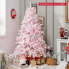 6 FT Flocked Artificial Xmas Tree Hinged with 350 LED Lights - Berkeley Haven