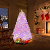 6 FT Flocked Artificial Xmas Tree Hinged with 350 LED Lights - Berkeley Haven