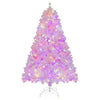 6 FT Flocked Artificial Xmas Tree Hinged with 350 LED Lights - Berkeley Haven