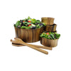 7 Piece - Large Salad Bowl with Servers and 4 Individuals 10" x 4" - Berkeley Haven