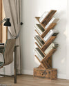 9 Tier Tree Book Shelf with Drawer, Floor Standing Bookshelf Storage - Berkeley Haven