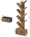 9 Tier Tree Book Shelf with Drawer, Floor Standing Bookshelf Storage - Berkeley Haven