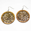925 Sterling Koa Wood Abalone Hook Earring - Monstera Leaf - Berkeley Haven