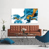 Abstract Turquoise and Yellow Acrylic Print Unframed Wall Art - Berkeley Haven