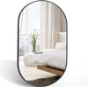 Black 20 x 28 Inch Metal Oval Mirror - Berkeley Haven