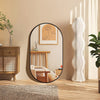 Black 20 x 28 Inch Metal Oval Mirror - Berkeley Haven