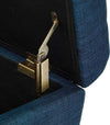 Blue Linen Ottoman with Storage by FHW - Berkeley Haven