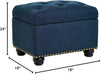 Blue Linen Ottoman with Storage by FHW - Berkeley Haven