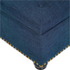 Blue Linen Ottoman with Storage by FHW - Berkeley Haven