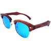 Brazilian Pear Wood Sunglasses, Ice Blue Polarized Lenses - Berkeley Haven