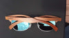 Brazilian Pear Wood Sunglasses, Ice Blue Polarized Lenses - Berkeley Haven