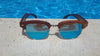 Brazilian Pear Wood Sunglasses, Ice Blue Polarized Lenses - Berkeley Haven