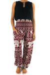 Burgundy ELEPHANT Pants Women Boho Pants Hippie Pants Yoga - Berkeley Haven
