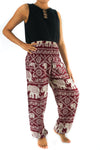 Burgundy ELEPHANT Pants Women Boho Pants Hippie Pants Yoga - Berkeley Haven