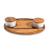 Charcuterie/ Serving Tray w/ 2 ceramic bowls w/ lids - Berkeley Haven